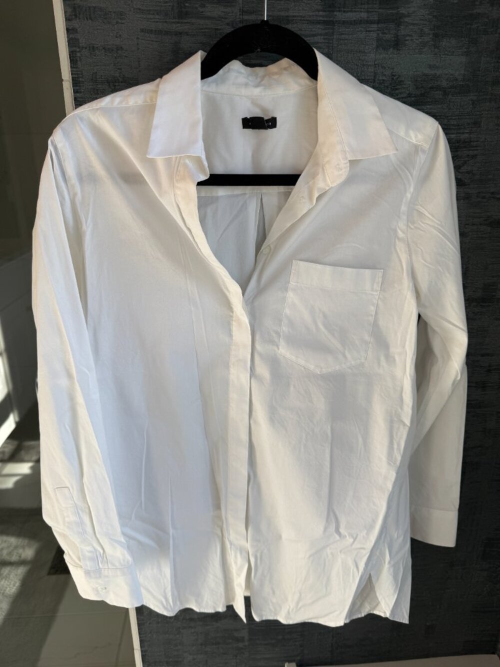 Ann Taylor Cotton Crisp White Long Sleeve Collared Button Down Top Size M